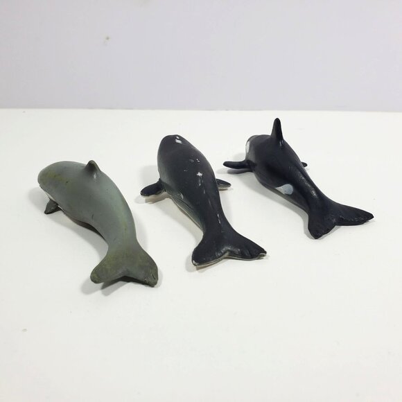 AAA 3.5" Sperm Whale Dolphin Killer Whale Figures Lot 3 Miniatures - Picture 3 of 16